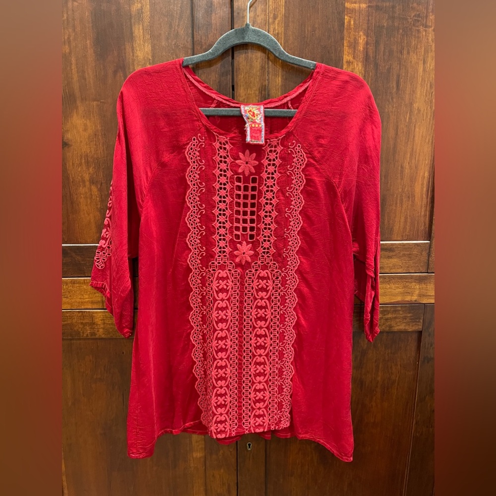 Johnny Was American Red Tunic size large